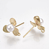 Brass Stud Earring Findings KK-S348-232-2