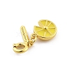 Brass Enamel Fruits Pendant Decoration HJEW-P020-01C-G-2