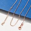 Brass Cable Chain Necklaces for Women NJEW-D302-48RG-2