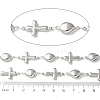 304 Stainless Steel Cross Dolichos Lablab Link Chains CHS-Z004-04P-3