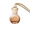 Empty Glass Perfume Bottle Pendants with Wood Cap PW-WG32648-11-1