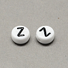 White and Black Acrylic Horizontal Hole Letter Beads X-SACR-Q101-01Z-2