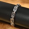 304 Stainless Steel Rectangle Link Chains Bracelets for Men & Women BJEW-D042-36P-1