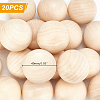   20Pcs Natural Wooden Round Ball WOOD-PH0002-93-2