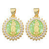 Brass Micro Pave Clear Cubic Zirconia Pendants KK-N227-92E-2