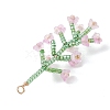 Glass Seed Beaded Flower Big Pendants PALLOY-MZ01184-03-4