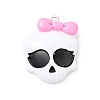 Skull with Bowknot Resin Pendants FIND-B012-08-1