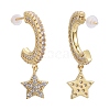 Brass Micro Pave Clear Cubic Zirconia Stud Earrings EJEW-K083-15G-2