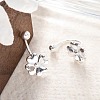 S999 Fine Silver Stud Earrings EJEW-F356-01S-4