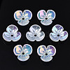 3-Petal Electroplate Acrylic Bead Caps PACR-T014-03-1