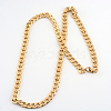 PVD Vacuum Plating 316 Surgical Stainless Steel Curb Chains  Necklaces X-NJEW-R063-31G-2