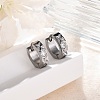 304 Stainless Steel with Cubic Zirconia Polishing effect Hoop Earrings EJEW-M001-25P-5