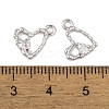 Brass Micro Pave Clear Cubic Zirconia Charms KK-L212-19P-3