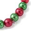 Christmas Bell & Candy Cane & Deer Alloy Enamel Charm Bracelets BJEW-JB10823-4