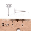 925 Sterling Silver Flat Pad  Stud Earring Findings STER-K167-045E-S-4