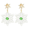 Christmas Snowflake Glass Seed Braided Dangle Earrings EJEW-MZ00233-01-1