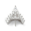 925 Sterling Silver Pave Clear Cubic Zirconia Crown Pendant Bails STER-P068-04P-1