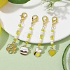 4Pcs 4 Styles Alloy Enamel Pendant Decorations HJEW-JM01696-2