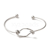 Non-Tarnish Ion Plating(IP) 304 Stainless Steel Open Cuff Bangles for Women BJEW-Z071-02P-2