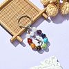 7 Chakra Gemstone Bead Pendant Keychain with Tibetan Style Alloy Charm KEYC-JKC00539-03-4