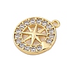 Brass Micro Pave Cubic Zirconia Pendants KK-P289-05G-2