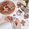 Cross Plywood Napkin Rings AJEW-UN0003-25-2