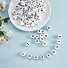 20Pcs White Cube Letter Silicone Beads SIL-YWC0003-06R-3