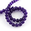 Dyed Natural Jade Round Bead Strands G-Q937-22-2