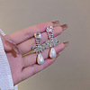 Alloy Plastic Imitation Pearl Stud Earrings WGC0511-31-1