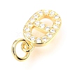 Brass Micro Pave Cubic Zirconia Charms ZIRC-O037-12G-3