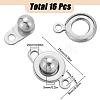 SUNNYCLUE 16Pcs 201 Stainless Steel Snap Clasps STAS-SC0006-97-2