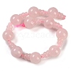 Natural Rose Quartz 3-Hole Guru Beads Strands G-H064-E01-01-3