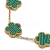 Ion Plating(IP) Resin Flower Link Chain Bracelet BJEW-H602-02G-03A-2