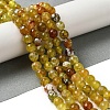 Dyed & Heated Natural Fire Crackle Agate Beads Strands G-P539-B01-13-2