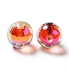 Two Tone UV Plating Rainbow Iridescent Acrylic Beads TACR-D010-03B-08-3