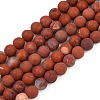 Frosted Natural Red Jasper Beads Strands G-C270-M01-8mm-2