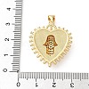 Brass Micro Pave Clear Cubic Zirconia Pendants CU-CBA03AF-10B-G-3