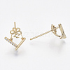 Brass Micro Pave Cubic Zirconia Earring Findings KK-S356-049G-NF-3