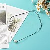 Pearl Luster Plated Round Faceted Natural Agate Pendant Necklace NJEW-JN03657-01-2