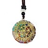 Orgonite Chakra Natural & Synthetic Mixed Stone Pendant Necklaces PZ4674-22-1
