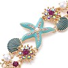 Starfish & Carol Alloy Enamel Charm Bracelets for Women BJEW-Z079-02G-3