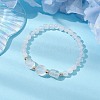 Natural Quartz Crystal Cube & Round Rock Crystal Beaded Stretch Bracelets BJEW-JB10807-01-2