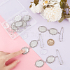 DIY Blank Oval Alloy Brooches DIY Making Kits JEWB-AB00024-4