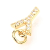 Brass Micro Pave Cubic Zirconia Charms ZIRC-O037-09G-3