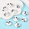 Floral Printed Porcelain Beads PORC-Q166-1-5