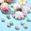 30Pcs UV Plating Acrylic Printed Beads MACR-CJ0002-10-6