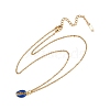 Alloy Enamel Shell Shape Pendant 304 Stainless Steel Cable Chain Necklaces for Women NJEW-JN05421-5