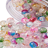 Transparent Spray Painted Crackle Glass Beads Strands GLAA-TA0003-09-26