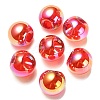 UV Plating Rainbow Iridescent Acrylic Beads OACR-G012-02-2