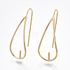 Brass Earring Hook X-KK-T038-303G-1